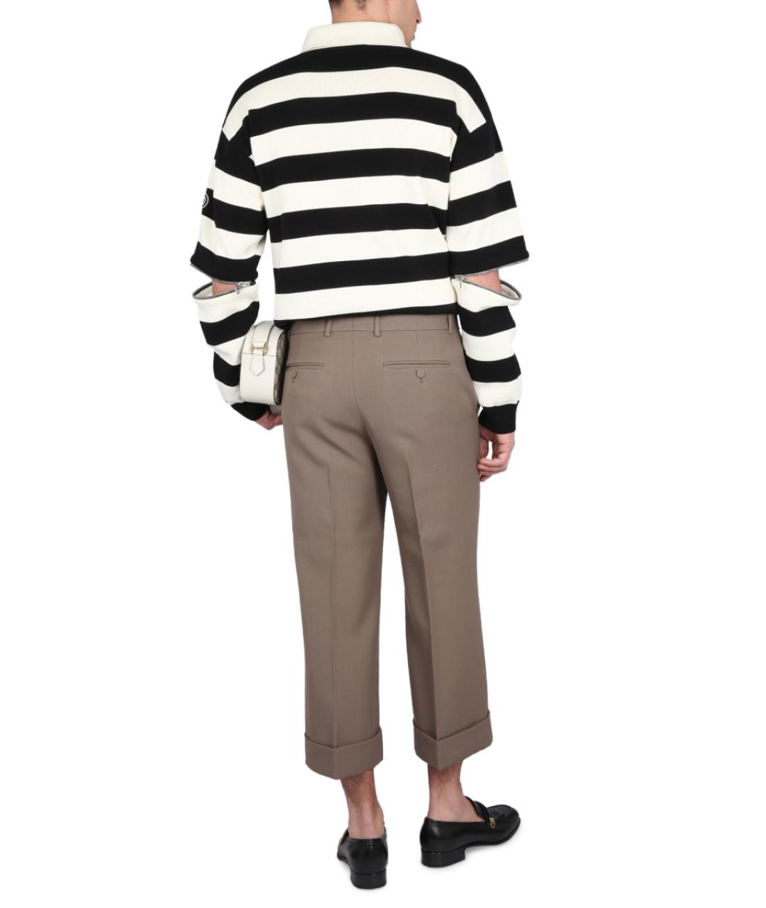 GUCCI Мульти шерстяные повседневные брюки, фото 3