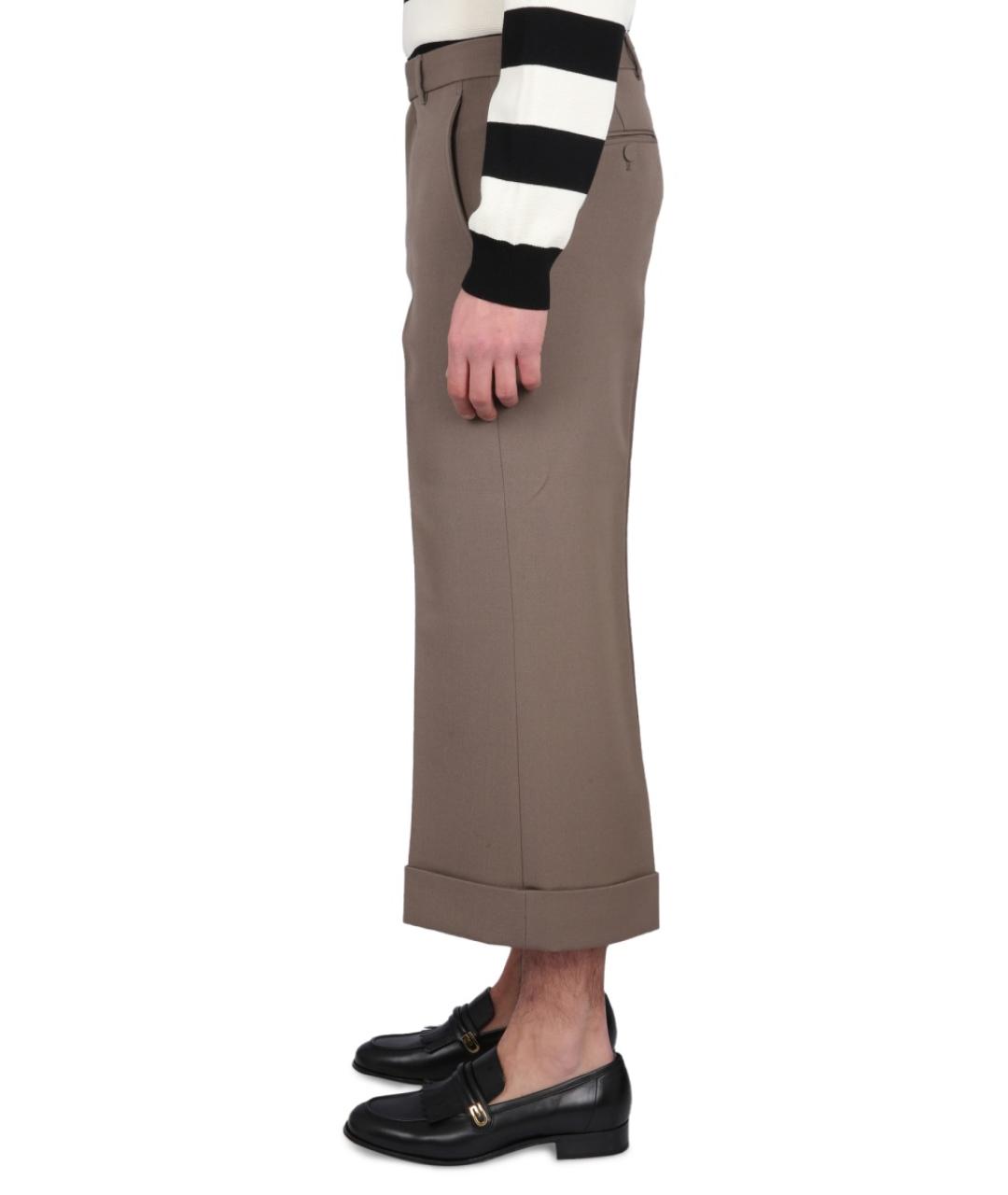 GUCCI Мульти шерстяные повседневные брюки, фото 4