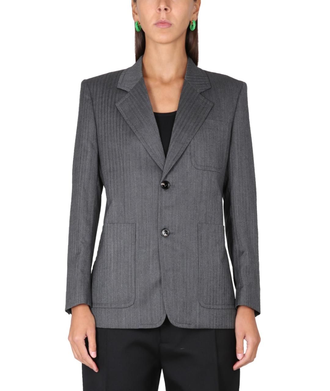 BOTTEGA VENETA Серый шерстяной жакет/пиджак, фото 2