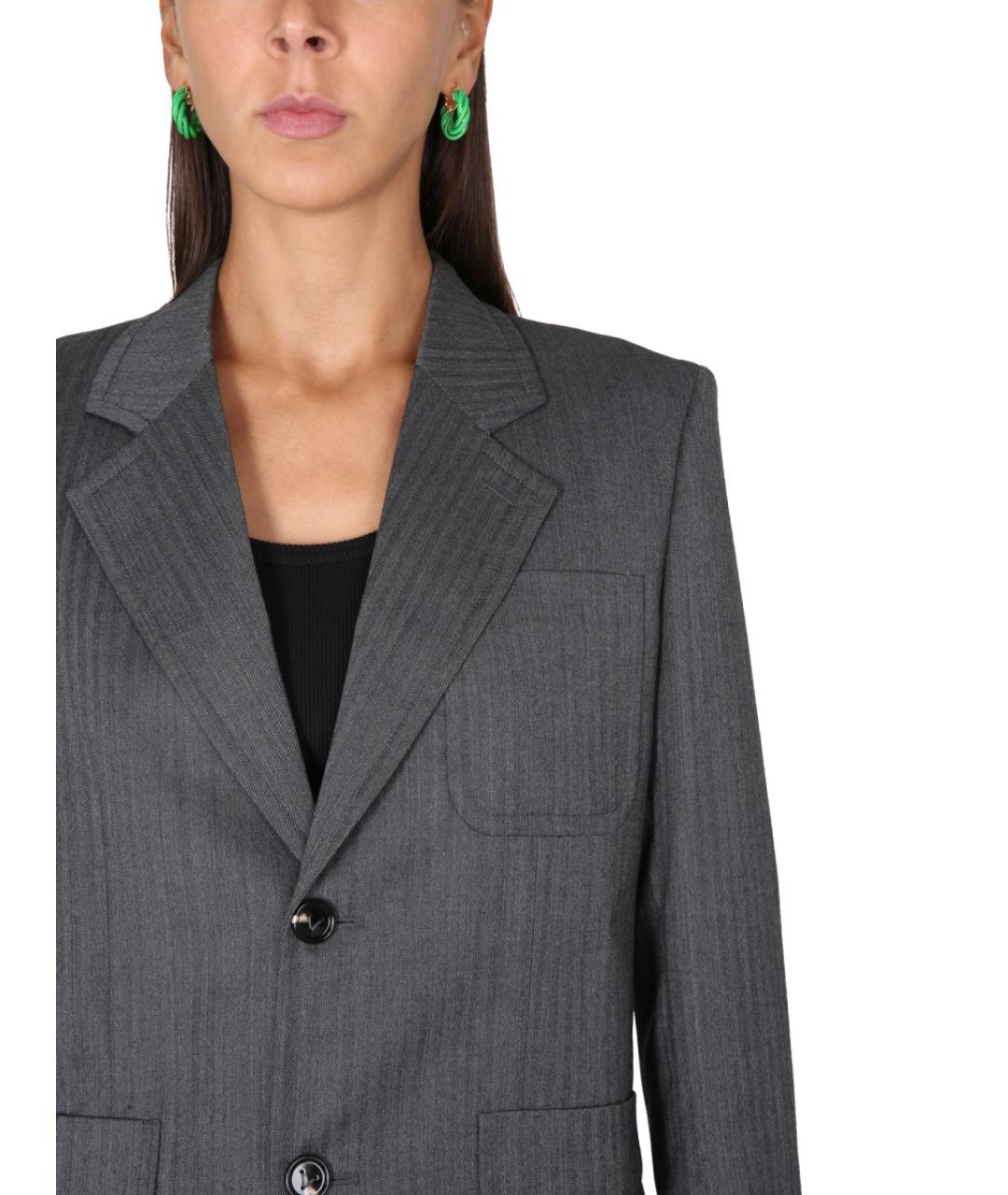 BOTTEGA VENETA Серый шерстяной жакет/пиджак, фото 5