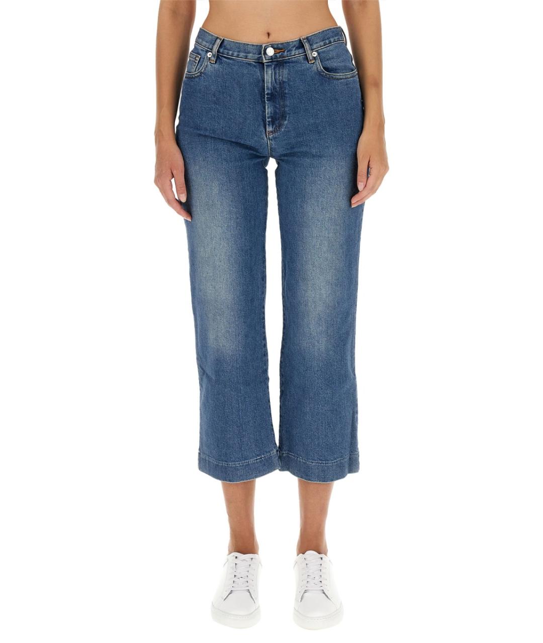 A.P.C. Голубые хлопковые прямые джинсы, фото 5