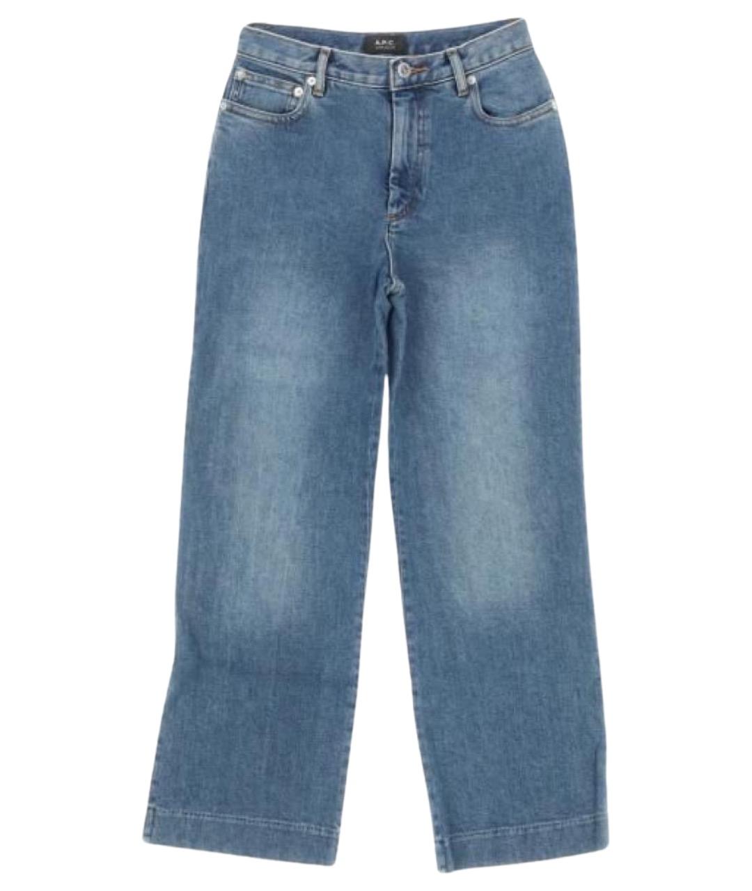 A.P.C. Голубые хлопковые прямые джинсы, фото 1