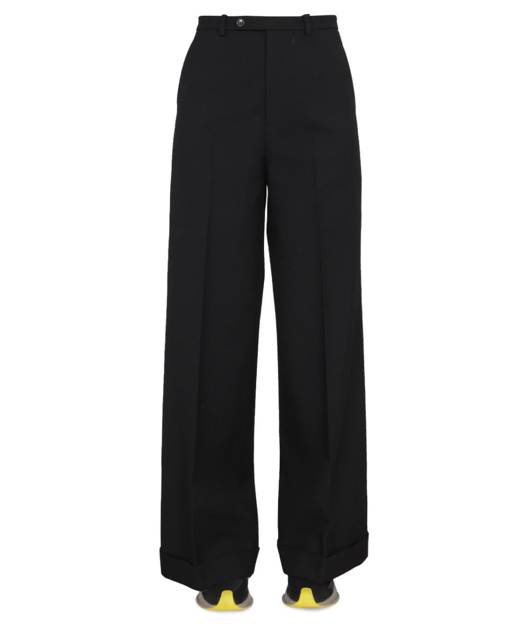 GUCCI Черные шерстяные прямые брюки, фото 5