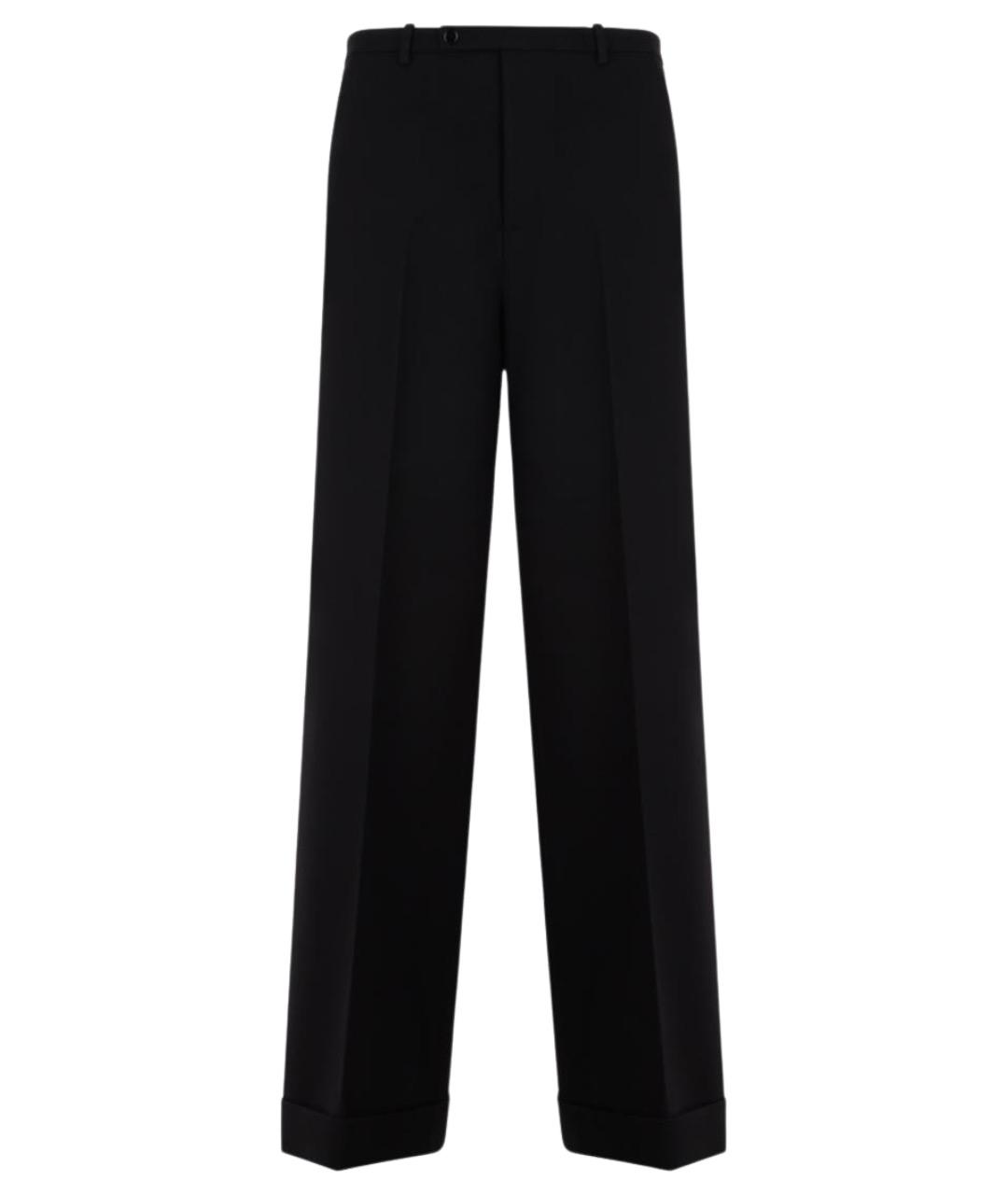 GUCCI Черные шерстяные прямые брюки, фото 1