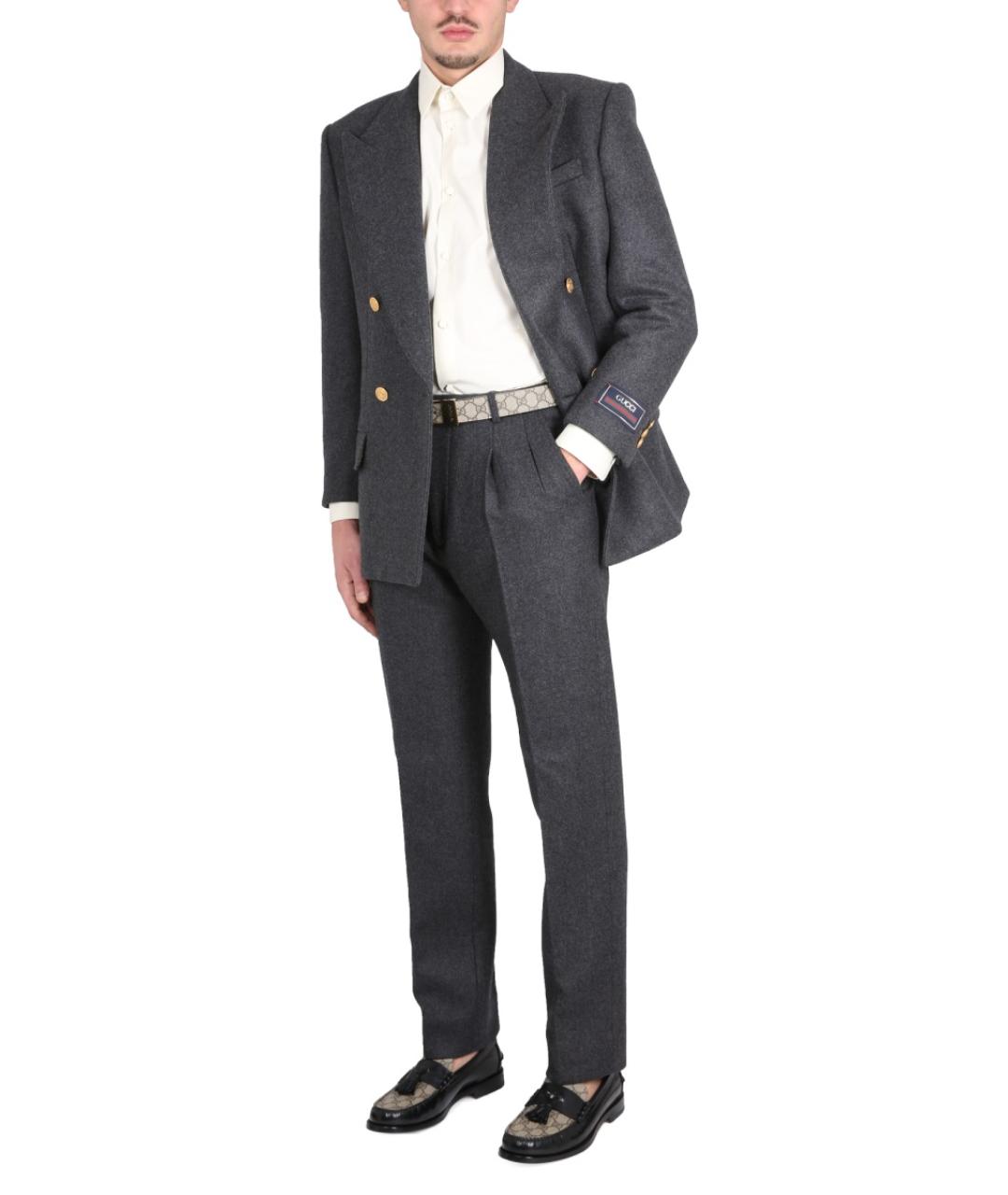 GUCCI Серый шерстяной пиджак, фото 3