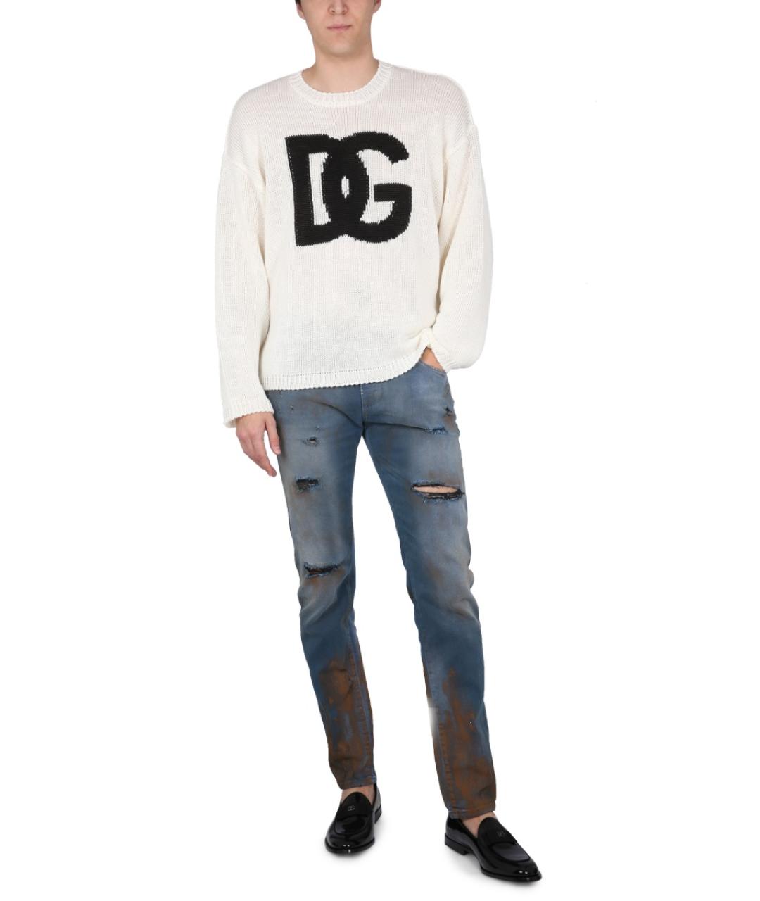 DOLCE&GABBANA Мульти хлопковые прямые джинсы, фото 3