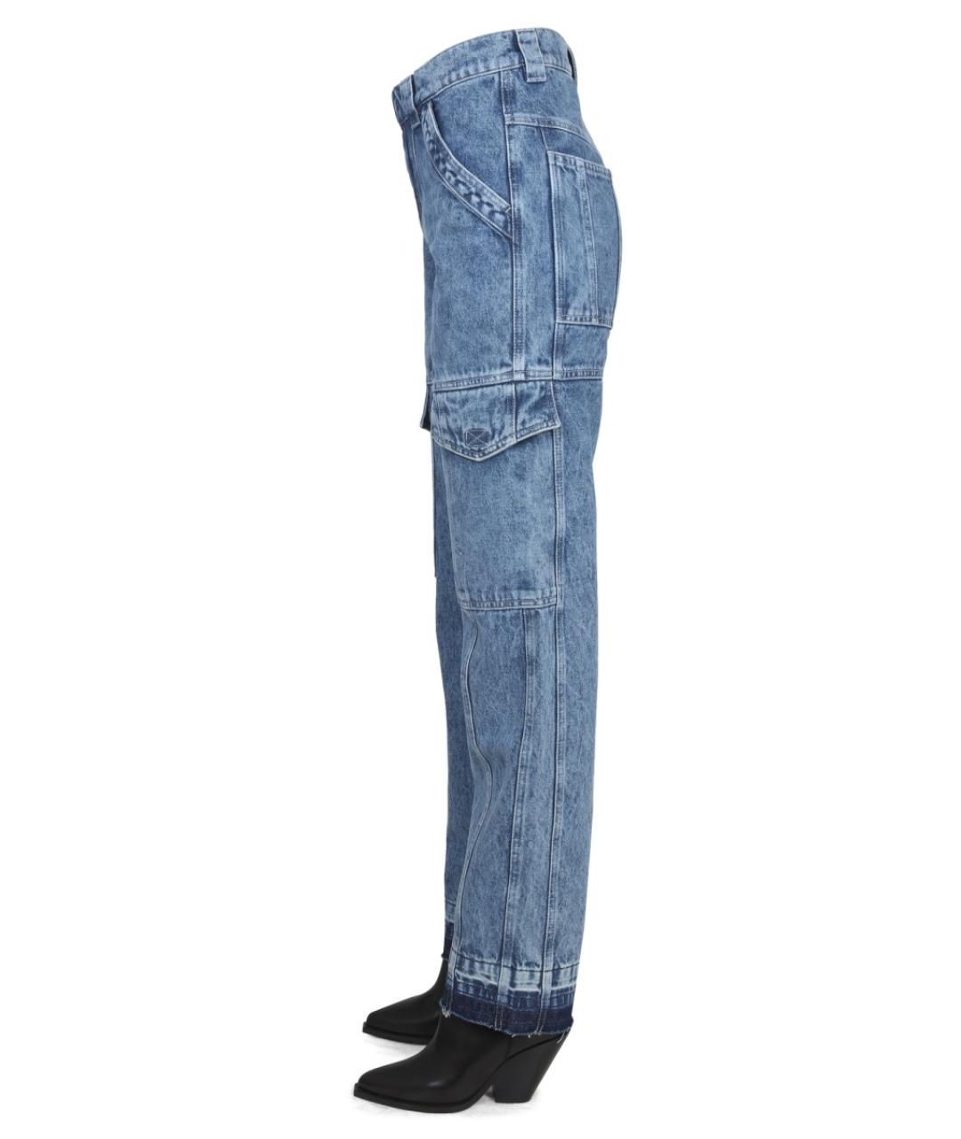 ISABEL MARANT ETOILE Голубые хлопковые прямые джинсы, фото 3