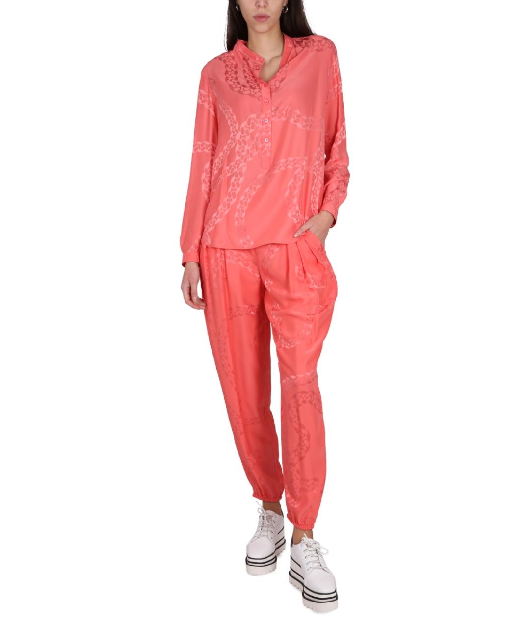 STELLA MCCARTNEY Розовые вискозные прямые брюки, фото 3