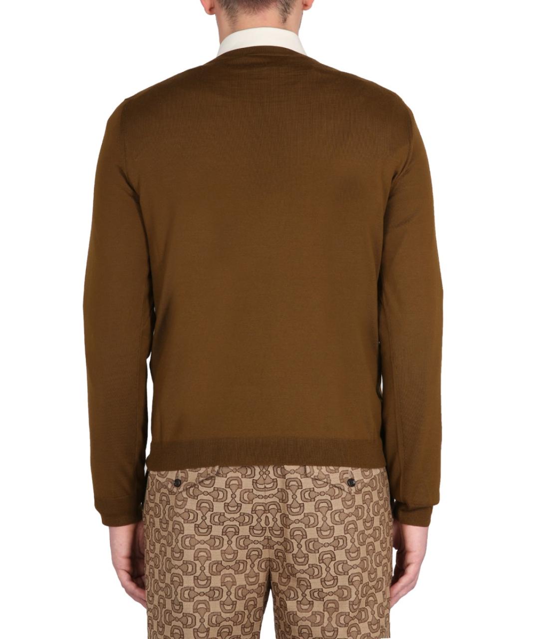 GUCCI Хаки шерстяной джемпер / свитер, фото 4