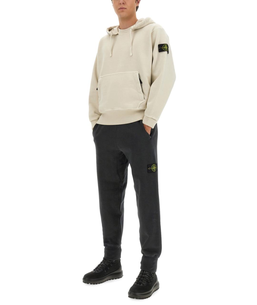 STONE ISLAND Черный хлопковый спортивный костюм, фото 2