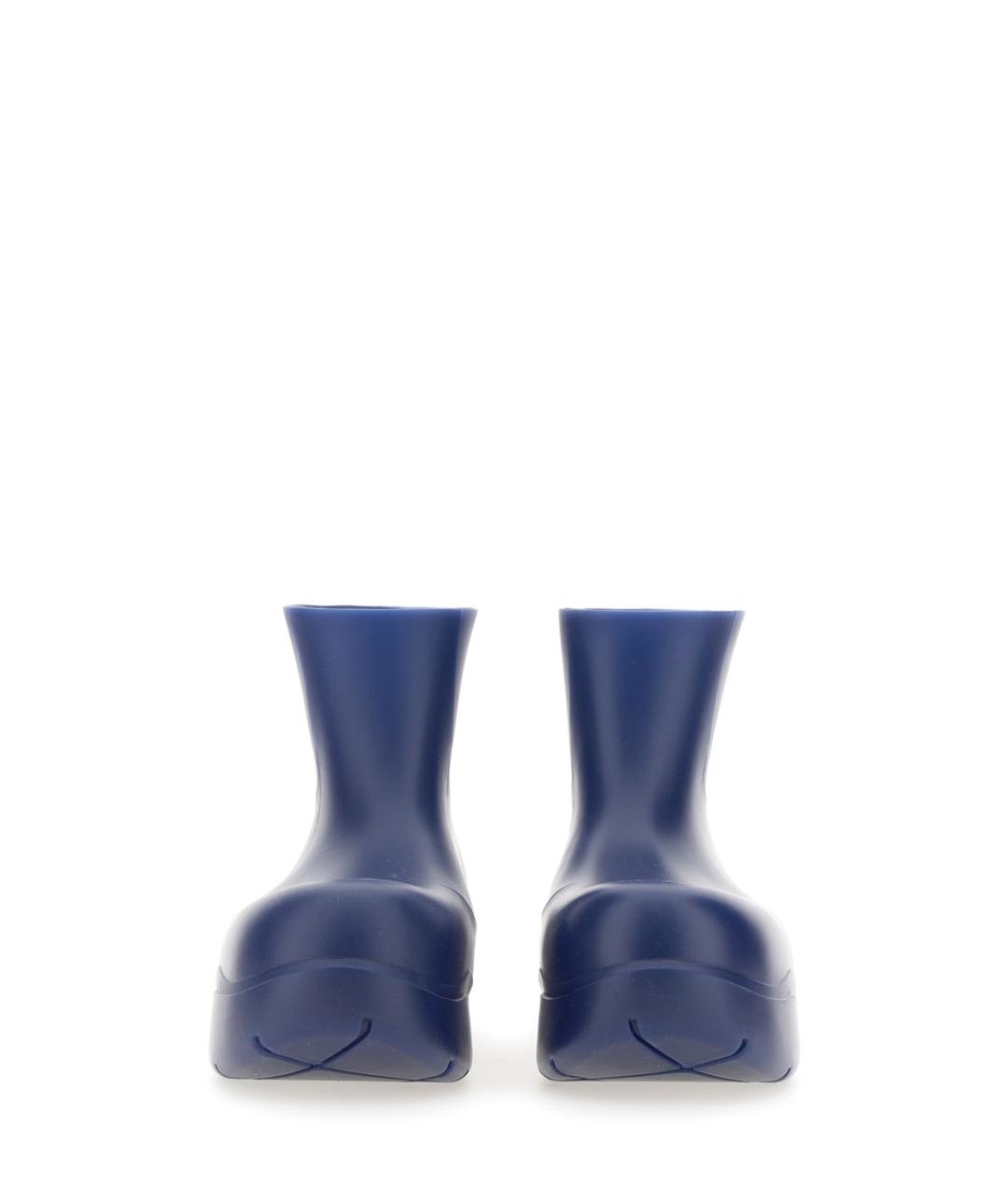 BOTTEGA VENETA Синие синтетические высокие ботинки, фото 2