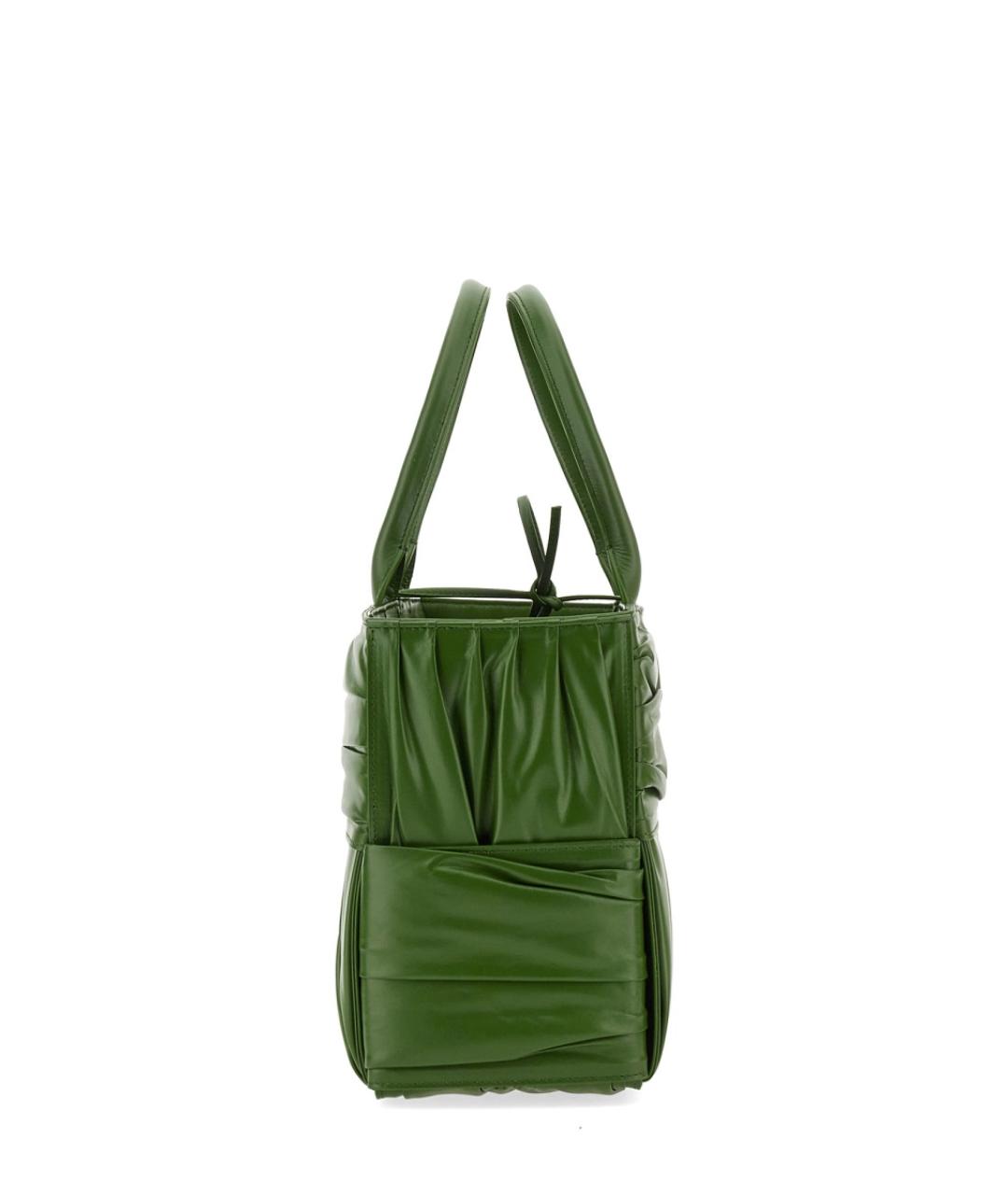 BOTTEGA VENETA Зеленая кожаная сумка тоут, фото 4