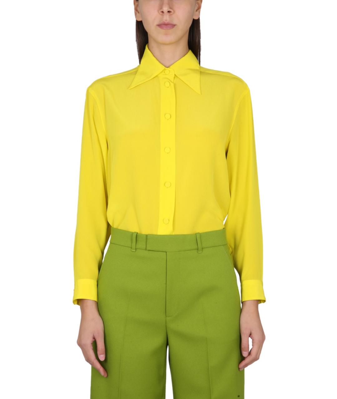 GUCCI Желтая шелковая рубашка, фото 2