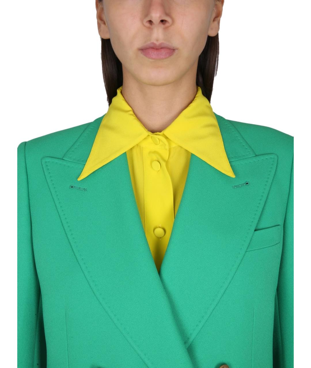 GUCCI Желтая шелковая рубашка, фото 6