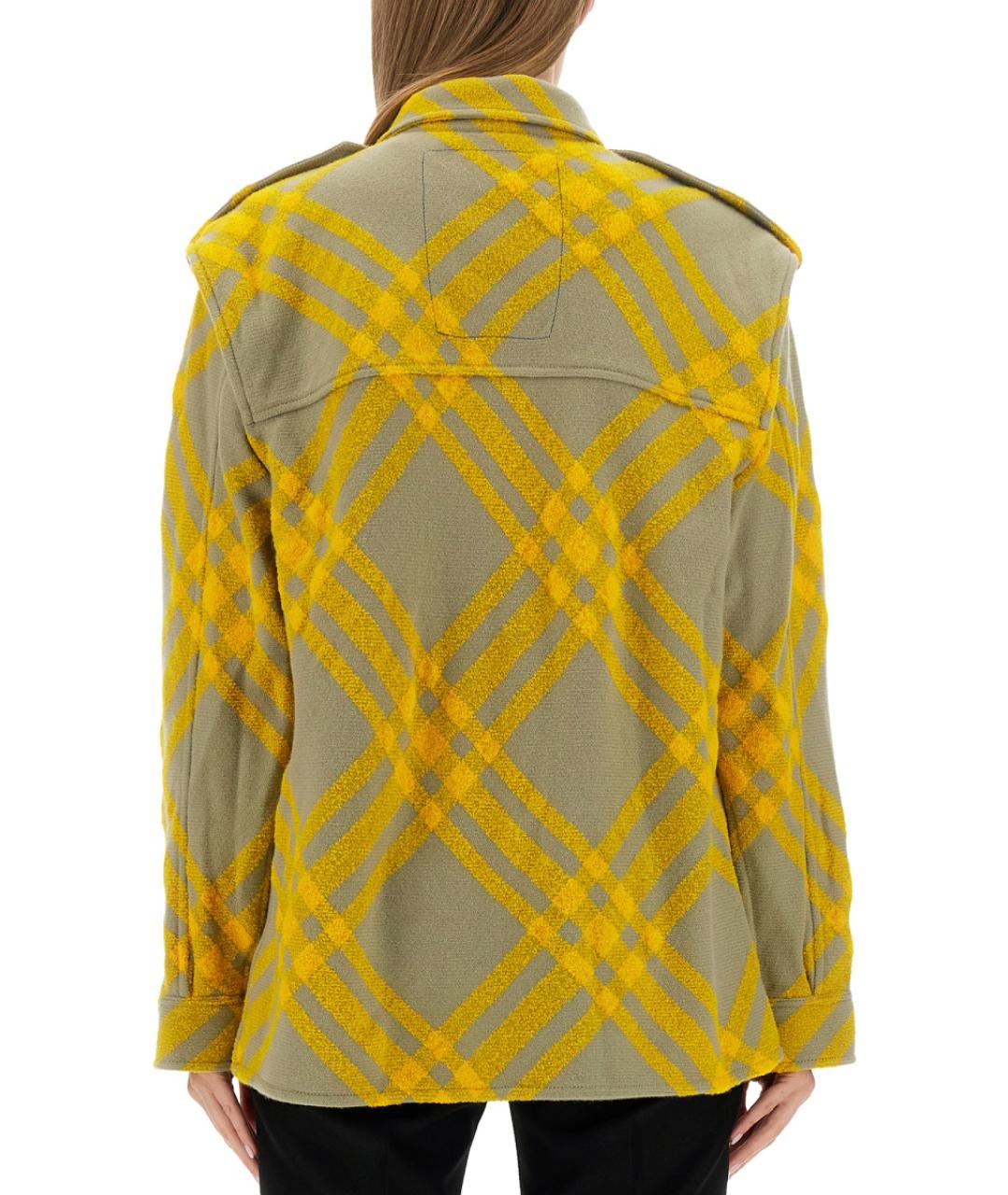 BURBERRY Желтая шерстяная рубашка, фото 4