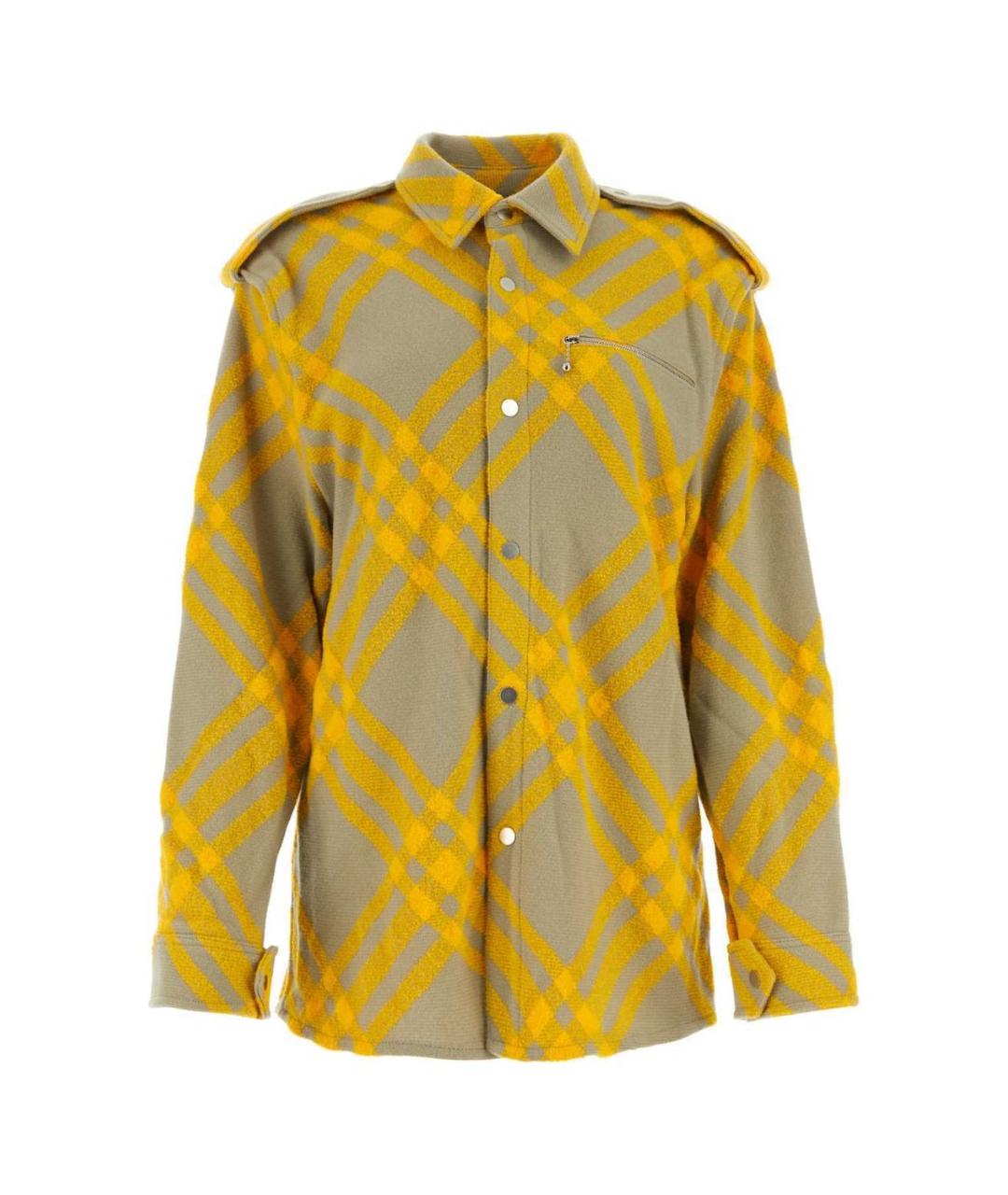 BURBERRY Желтая шерстяная рубашка, фото 1