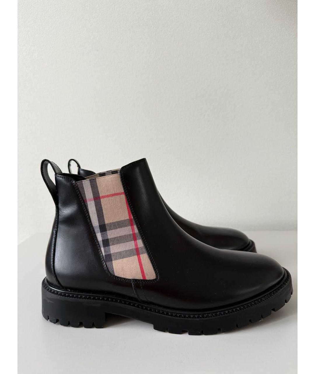 BURBERRY Черные кожаные ботинки, фото 9