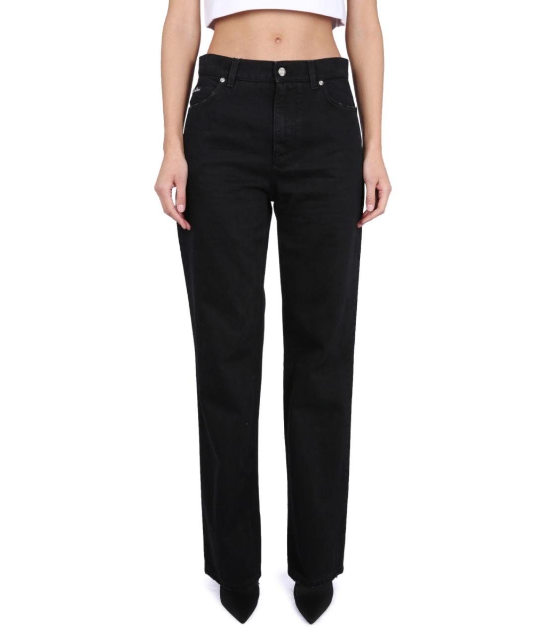 DOLCE&GABBANA Черные хлопковые прямые джинсы, фото 2