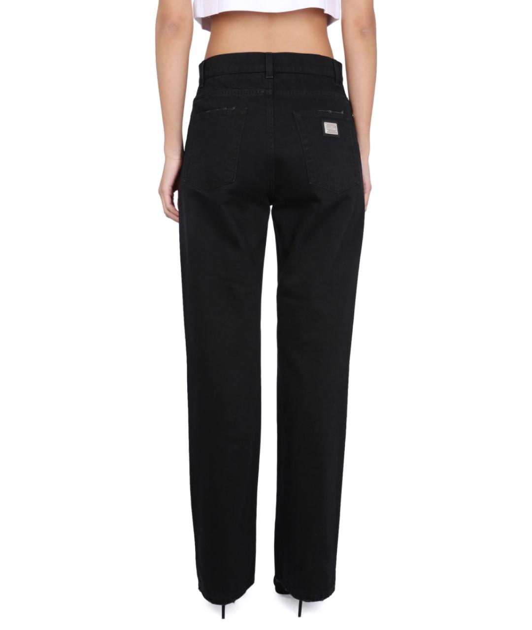 DOLCE&GABBANA Черные хлопковые прямые джинсы, фото 5