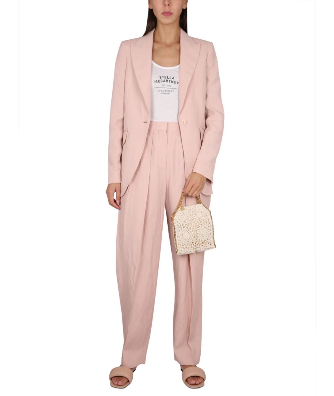 STELLA MCCARTNEY Розовые вискозные прямые брюки, фото 3
