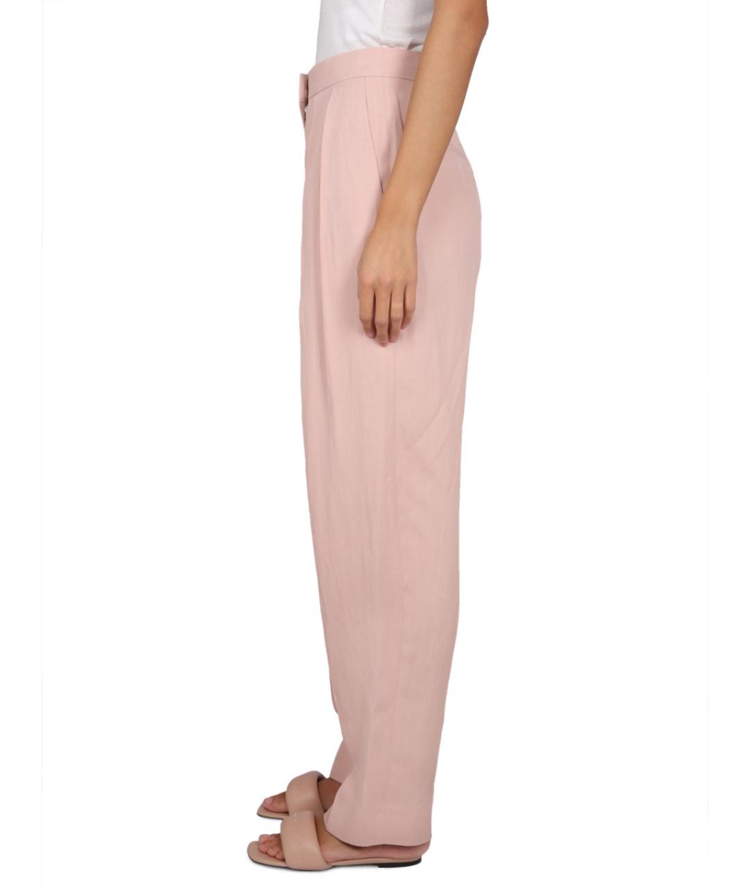 STELLA MCCARTNEY Розовые вискозные прямые брюки, фото 4