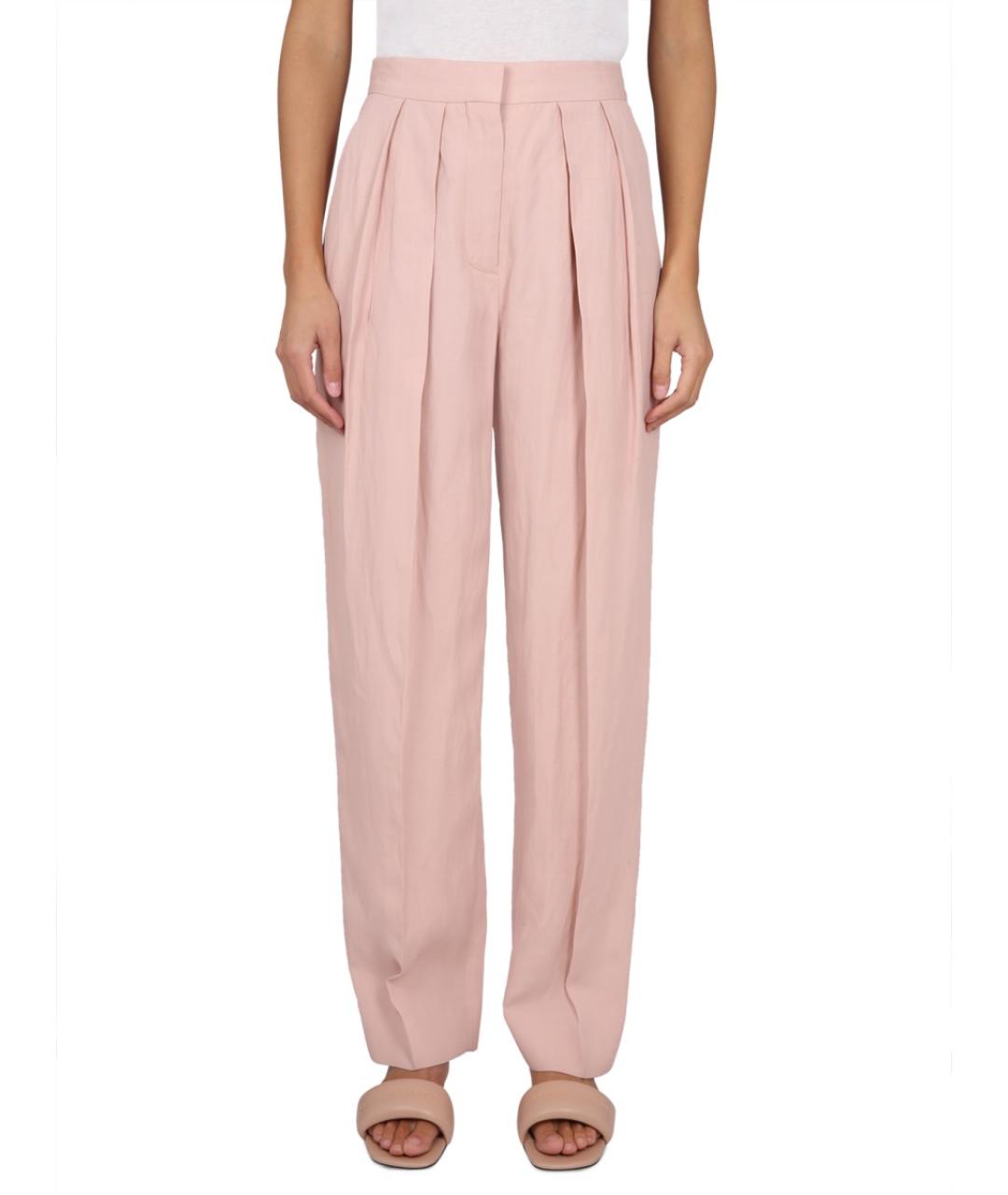 STELLA MCCARTNEY Розовые вискозные прямые брюки, фото 2