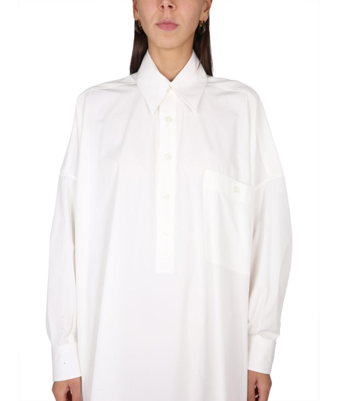 BOTTEGA VENETA Белое хлопковое повседневное платье, фото 5