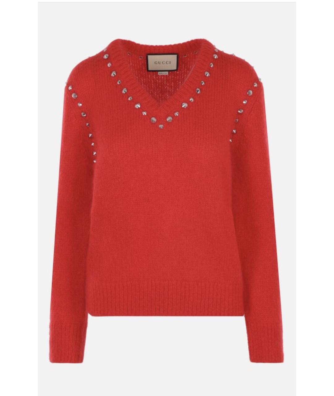GUCCI Красный шерстяной джемпер / свитер, фото 6
