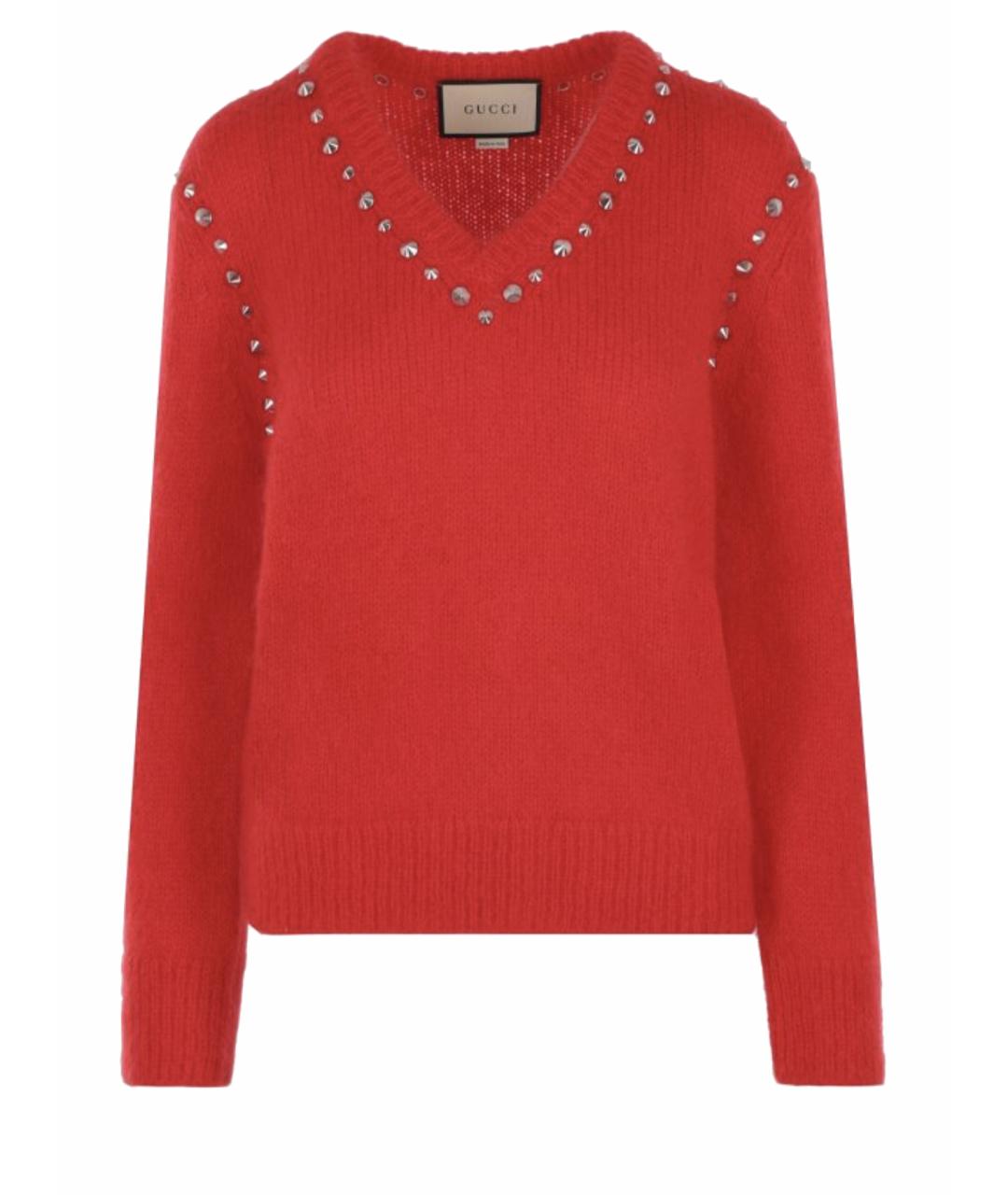 GUCCI Красный шерстяной джемпер / свитер, фото 1