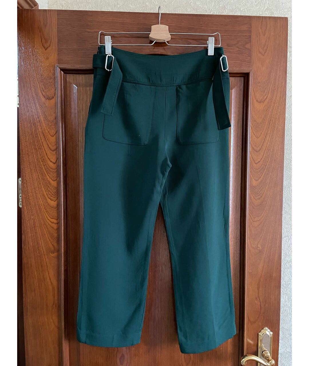 SPORTMAX Зеленые синтетические прямые брюки, фото 2