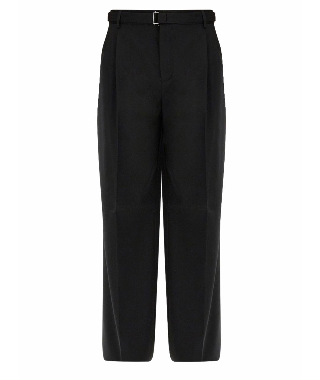 LANVIN Черные шерстяные повседневные брюки, фото 1