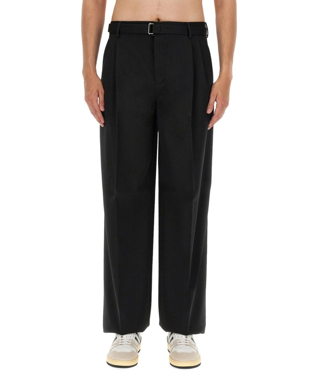 LANVIN Черные шерстяные повседневные брюки, фото 5