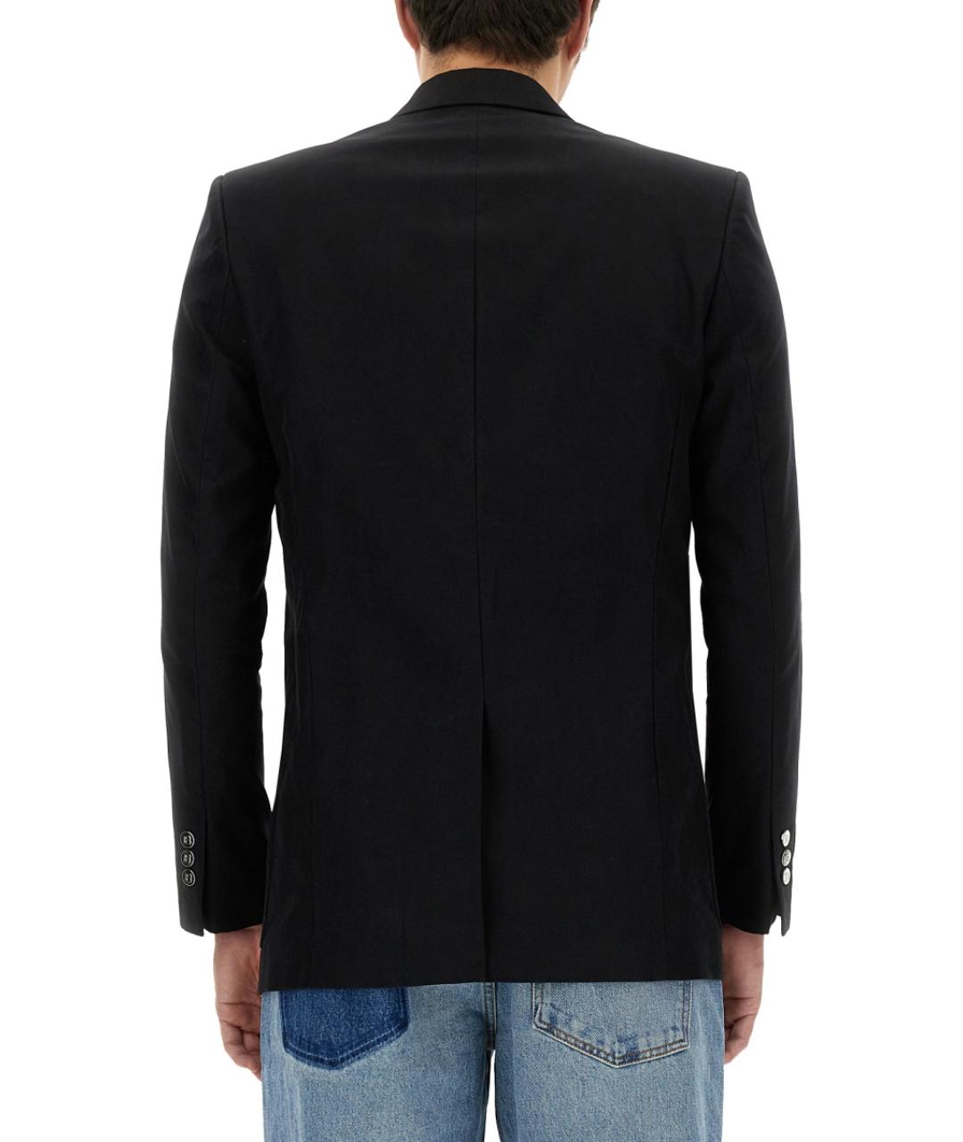BALMAIN Черный хлопковый пиджак, фото 4