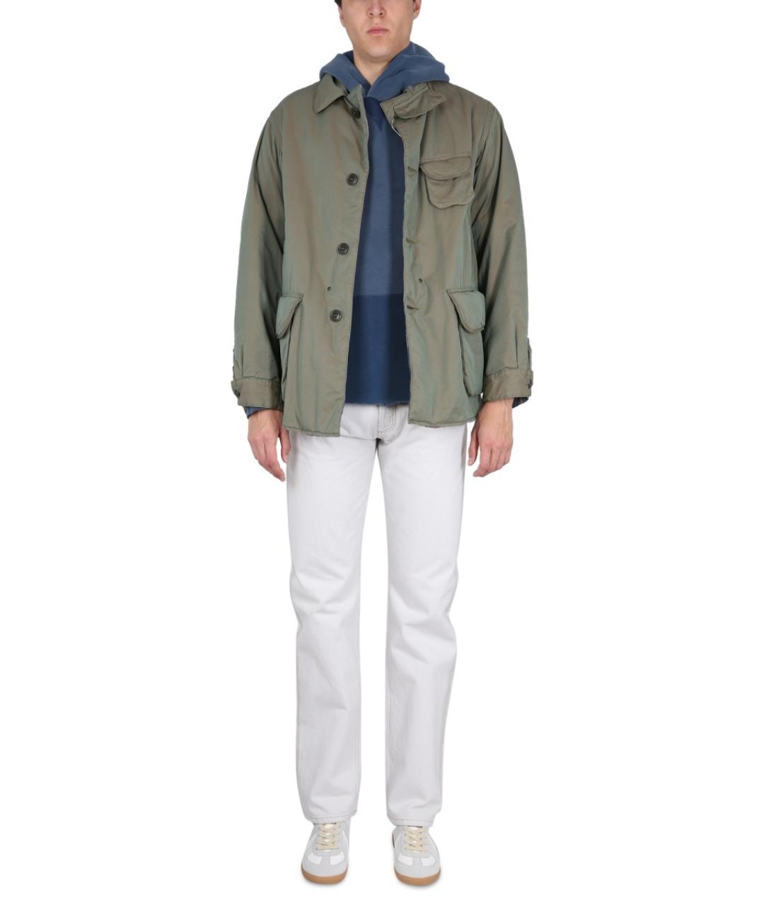 MAISON MARGIELA Белые хлопковые прямые джинсы, фото 3