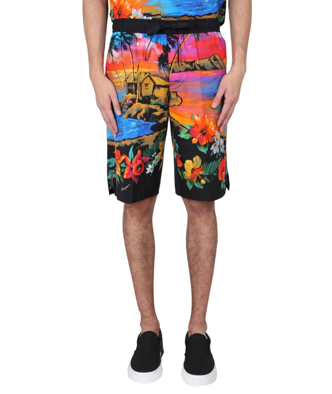 DOLCE&GABBANA Мульти хлопковые шорты, фото 2