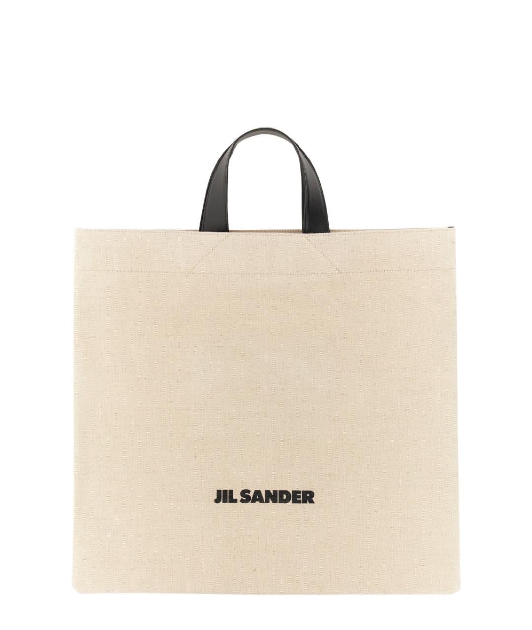 JIL SANDER Бежевая кожаная сумка тоут, фото 1