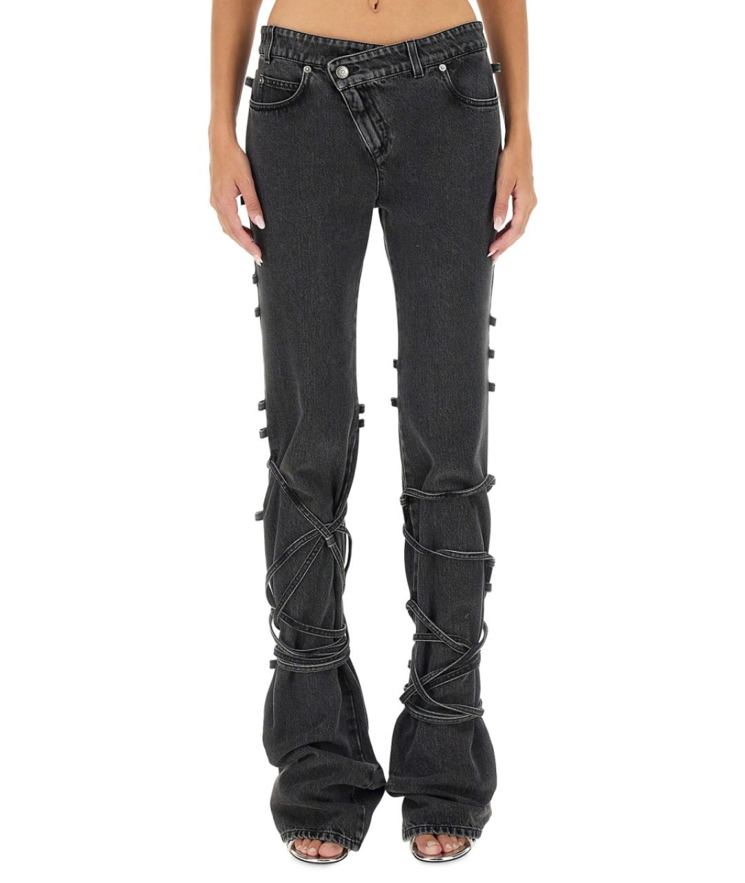 ALEXANDER MCQUEEN Черные хлопковые прямые джинсы, фото 2