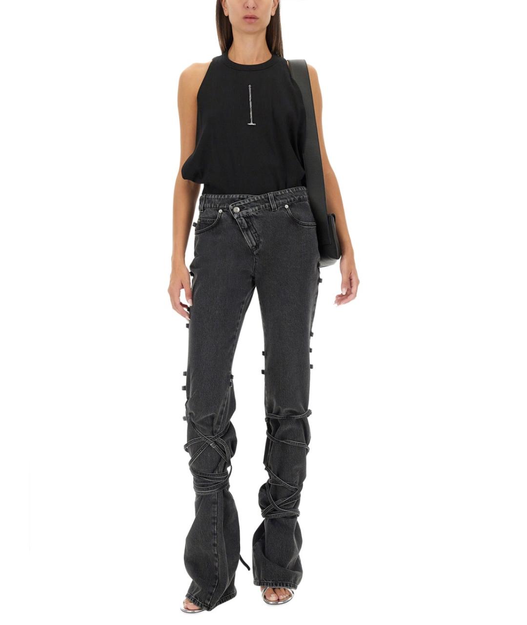 ALEXANDER MCQUEEN Черные хлопковые прямые джинсы, фото 3