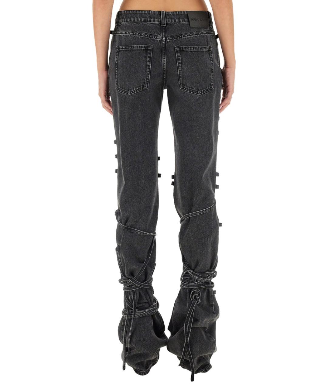 ALEXANDER MCQUEEN Черные хлопковые прямые джинсы, фото 4