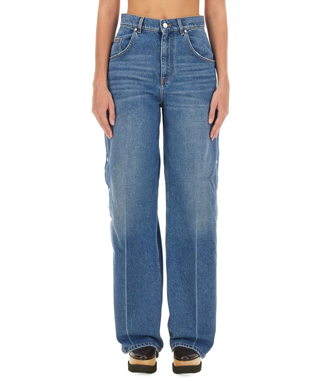 STELLA MCCARTNEY Синие хлопко-полиэстеровые прямые джинсы, фото 5