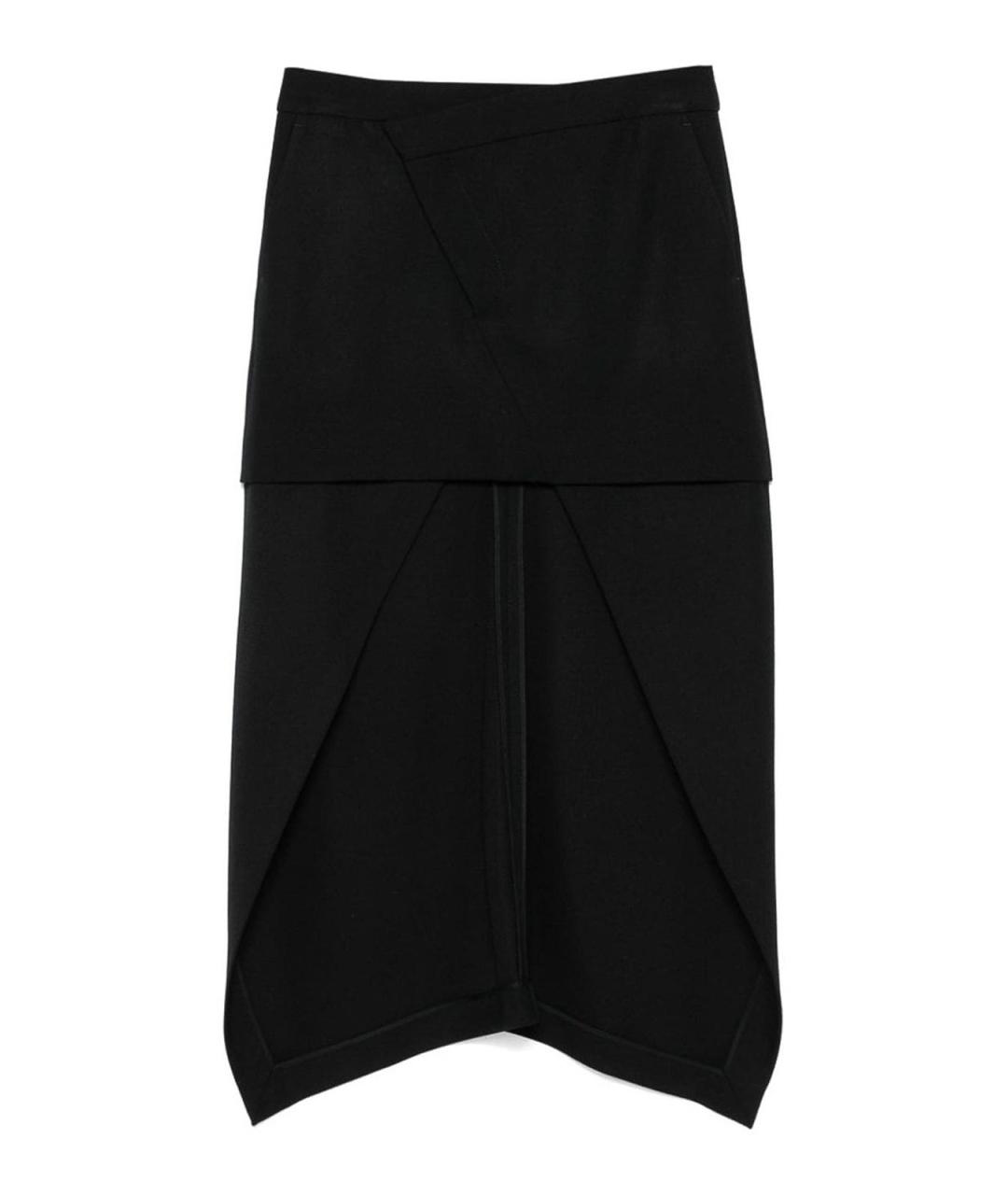 ALEXANDER MCQUEEN Черная шерстяная юбка мини, фото 1