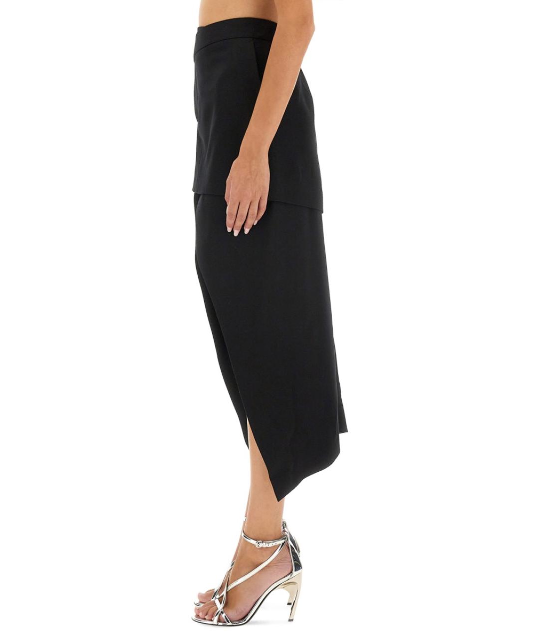 ALEXANDER MCQUEEN Черная шерстяная юбка мини, фото 4