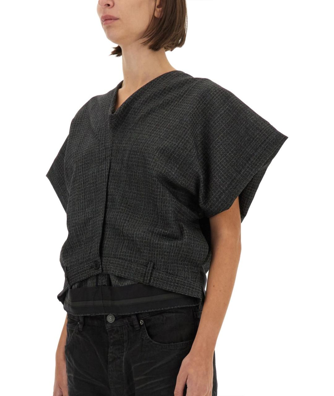 BALENCIAGA Черная шерстяная блузы, фото 5