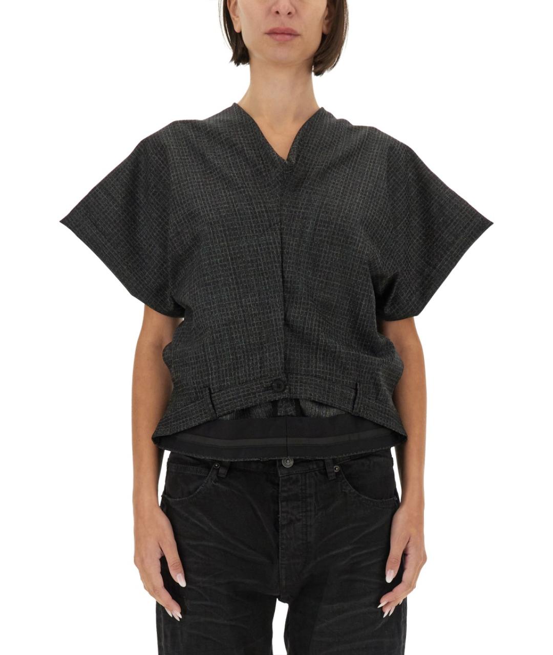 BALENCIAGA Черная шерстяная блузы, фото 2