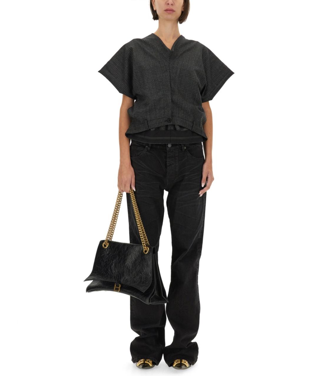 BALENCIAGA Черная шерстяная блузы, фото 3