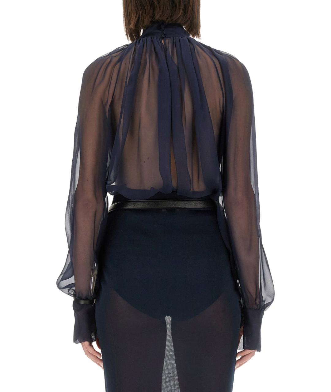 SAINT LAURENT Синяя шелковая блузы, фото 4