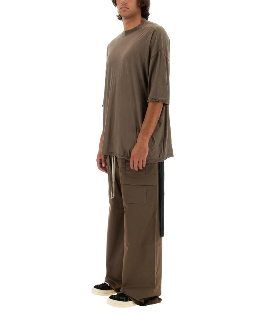 RICK OWENS DRKSHDW Бежевая хлопковая футболка, фото 2