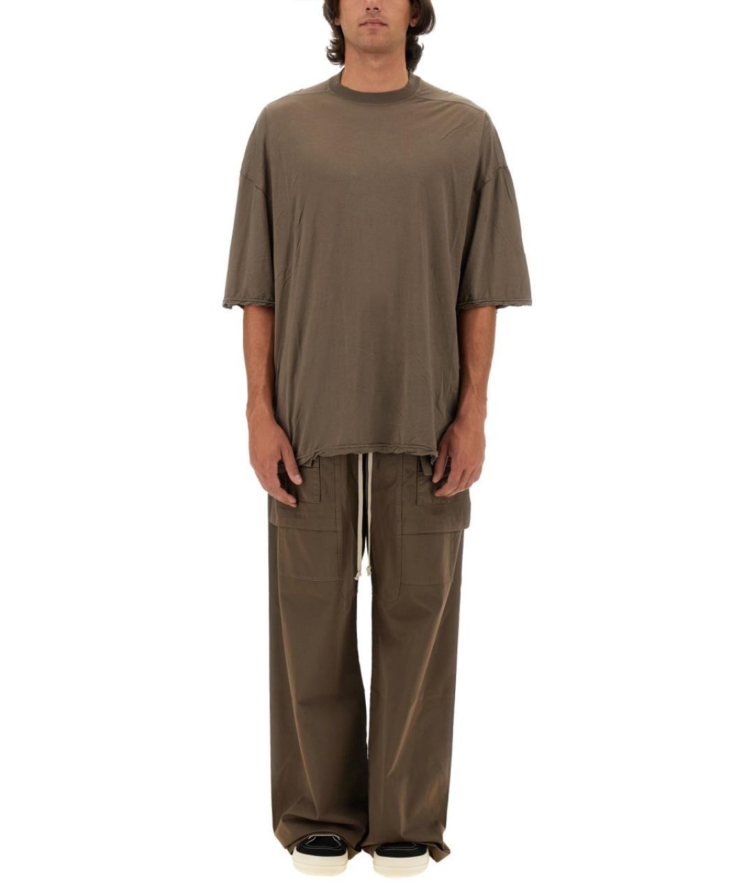 RICK OWENS DRKSHDW Бежевая хлопковая футболка, фото 5