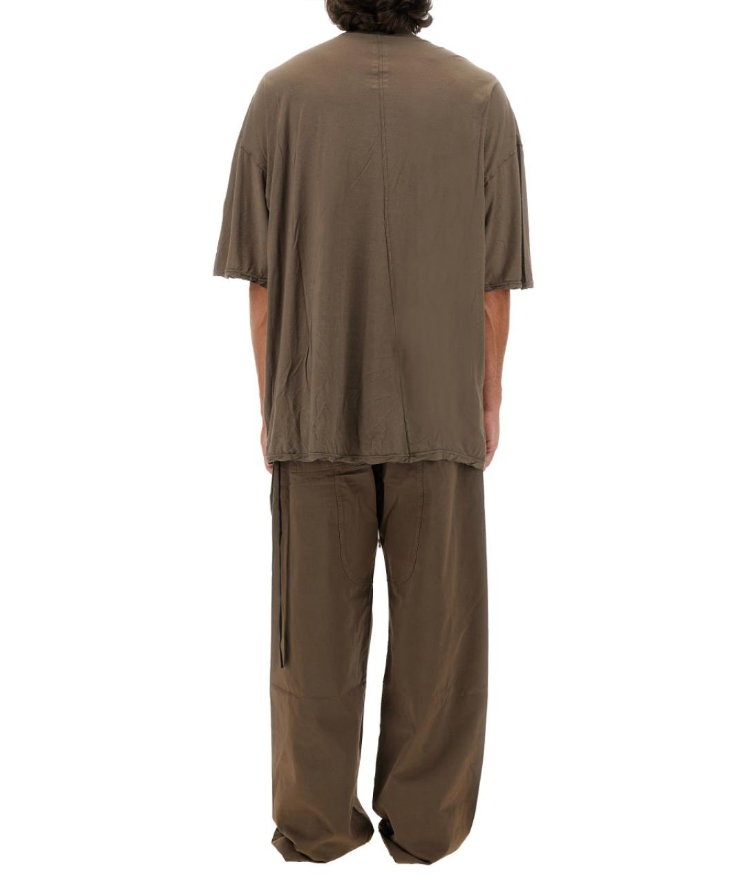 RICK OWENS DRKSHDW Бежевая хлопковая футболка, фото 3