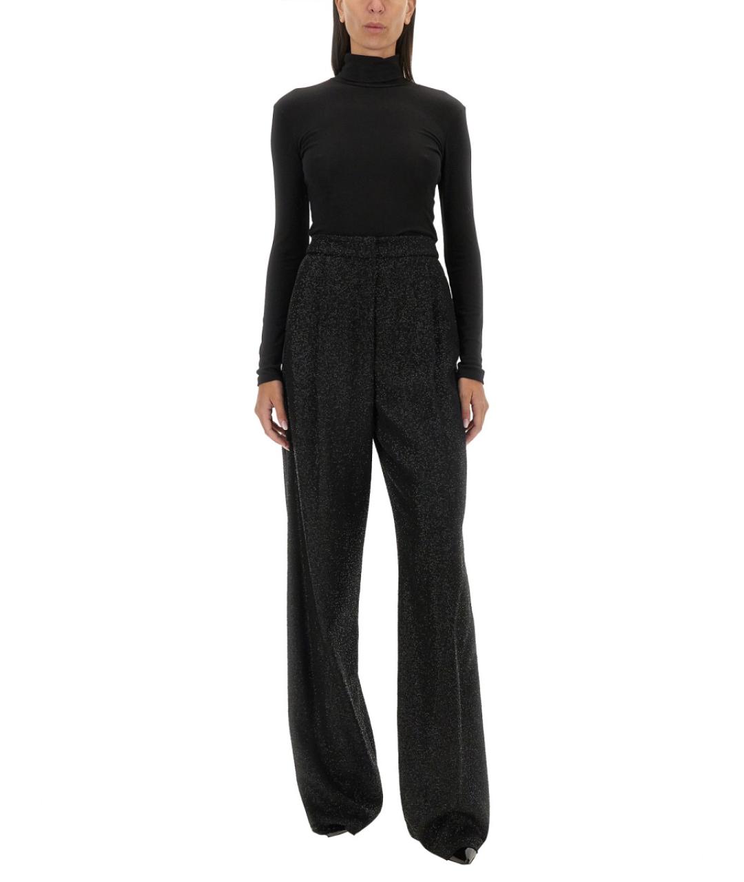 MAX MARA Черные вискозные прямые брюки, фото 2